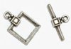 5 Sets of 18x12mm Square Antique Silver Toggle Clasps