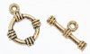 5 Sets of 20x15mm Antique Gold Rope Wrapped Toggles