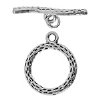 5 Sets of 22x18mm Antique Silver Textured Toggles