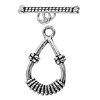 5 Sets of 25x20mm Antique Silver Bali Style Tapered Toggles