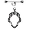 5 Sets of 26x24mm Antique Silver Fancy Flower Toggles