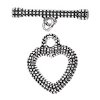 5 Sets of 27x21mm Antique Silver Textured Heart Toggles