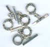 5 Sets of 19x14mm Antique Silver Fancy Toggles
