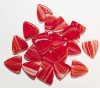 20 17mm Red White and Crystal Marble Triangle Beads