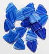 20 17mm Sapphire White and Crystal Marble Triangle Beads