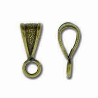 10 15x5.5mm Antique Brass Plated Triangle Bails