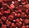 50, 6x4mm Chalk Lava Red Two Hole Trios Beads