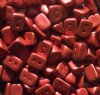 50, 6x4mm Chalk Lava Red Two Hole Trios Beads