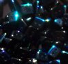 50, 6x4mm Opaque Black AB Two Hole Trios Beads