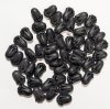 50, 12mm Matte Black Glass Tulip Beads