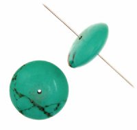 8 inch strand of 8x20mm Green Turquonite Disk Beads