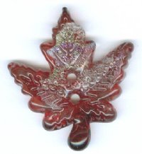 1 28mm Unicorne Maple Leaf Button - Red Flare