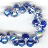 5 10mm Unicorne Blue My Mind Metallic Teardrop Beads (21995)