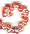 5 10mm Unicorne Glistening Scarlet Metallic Teardrop Beads (22006)