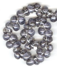 10 10mm Unicorne Black Galaxy Teardrop Beads (21874)