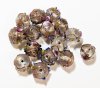 15, 10mm Transparent Crystal Round Wedding Cake Lampwork Beads