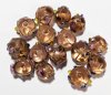15, 10mm Transparent Rosaline Round Wedding Cake Lampwork Beads