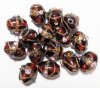 15 13x10mm Transparent Red Oval Wedding Cake Beads