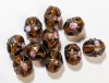 10 16x12mm Transparent Dark Topaz Oval Wedding Cake Beads
