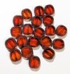 20 10x9mm Transparent Orange Oval Window Beads with Speckles