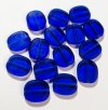 10 14mm Flat Cut Oval Window Bead Sapphire