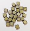 25 6x6x3mm Pearlized Ivory with Bronze Edge Windows