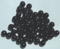 50 10mm Black Round Wood Beads