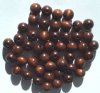 50 10mm Dark Brown Round Wood Beads