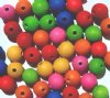 50 10mm Mixed Multi Bright Round Wood Beads 