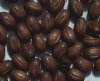 50 10.5x7mm Dark Brown Ridged Oval Wood Beads 