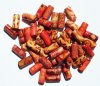 50 12x6mm Patterned Tube Wood Beads (2.5mm Hole)
