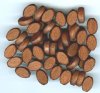 50 12x8mm Flat Oval Dark Brown Wood Beads
