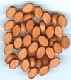 50 12x8mm Flat Oval Light Brown Wood Beads