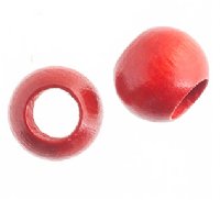 50, 12x9.8mm Red Large Hole Wood Beads
