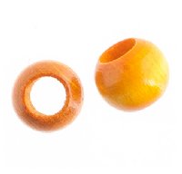 50, 12x9.8mm Yellow Large Hole Wood Beads