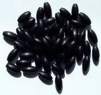50 14x7mm Black Oval Wood Beads