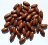 50 14x7mm Dark Brown Oval Wood Beads