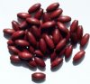 50 14x7mm Mahogany Oval Wood Beads