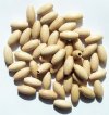 50 14x7mm Natural Oval Wood Beads