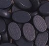 50 15x10x5mm Black Flat Oval Wood Beads