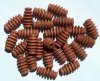 25 17x9mm Light Brown Ridged Oval Wood Beads