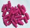 25 17x9mm Pink Ridged Oval Wood Beads