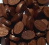 50 15x10x5mm Dark Brown Flat Oval Wood Beads