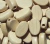 50 15x10x5mm Natural Flat Oval Wood Beads