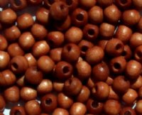 100 4mm Light Brown Round Wood Beads