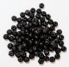 100 6mm Black Round with Ridges Wood Beads