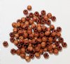 100 6mm Light Brown Round with Ridges Wood Beads