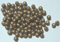 100 6mm Gold Lacquered Round Wood Beads
