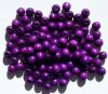 100 6mm Purple Round Wood Beads