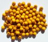 100 6mm Yellow Round Wood Beads